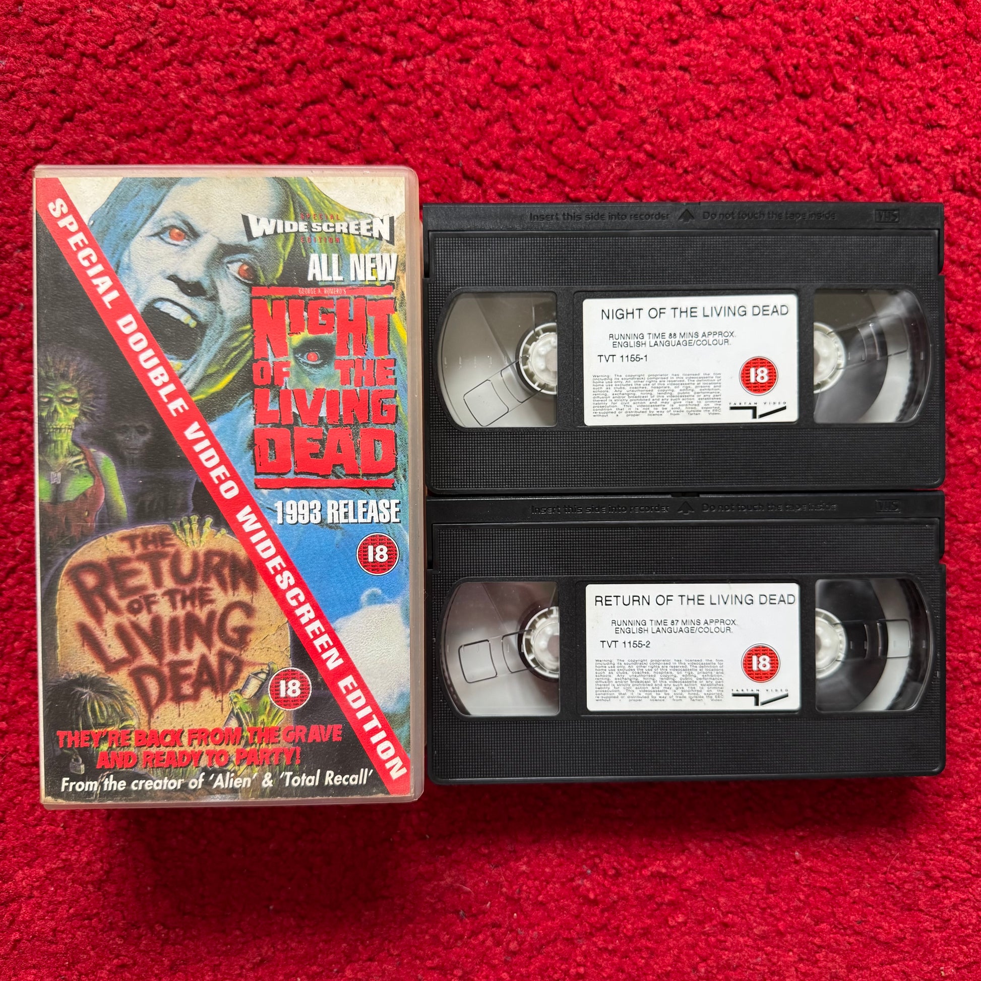 Night of the Living Dead / The Return of the Living Dead Double Boxset VHS Video (1985) TVT1155