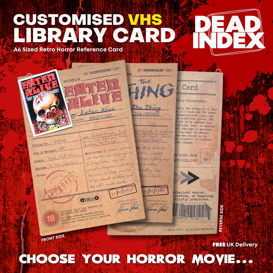 'Dead Index' Customised VHS Library Card