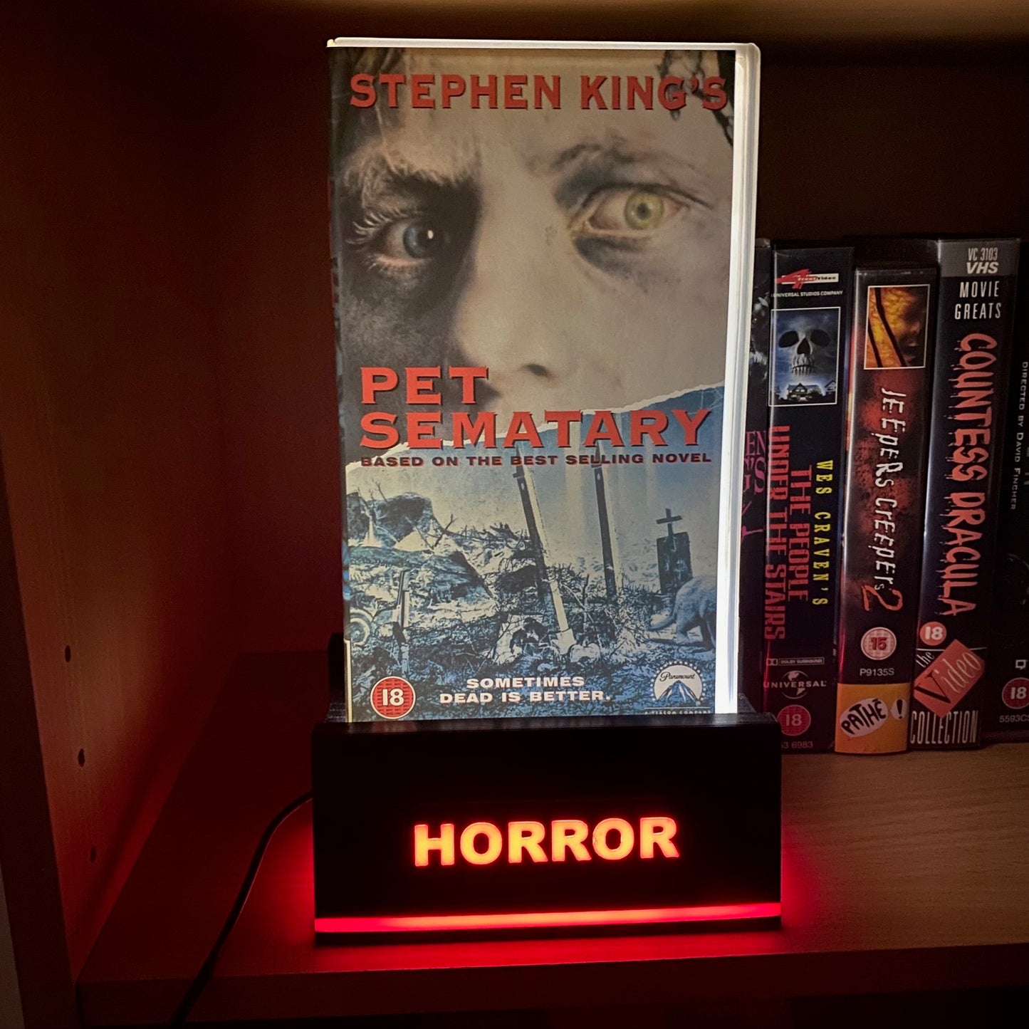 Horror VHS Video LED Light Stand Sign