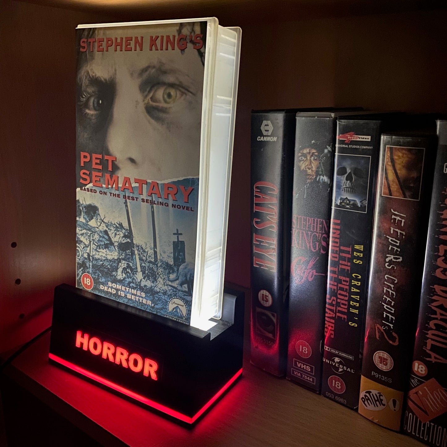 Horror VHS Video LED Light Stand Sign